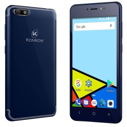 Konrow Easy Feel - Smartphone Android - 4G - Ecran 5'' - Double Sim - 16Go, 1Go RAM - Bleu