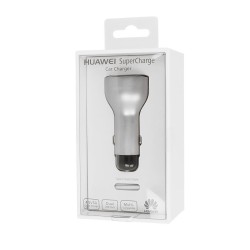 Huawei AP38 - Chargeur Voiture Complet,  Adaptateur Fast Charge 2 Ports USB - 2A/5A - Gris (Emballage Originale)