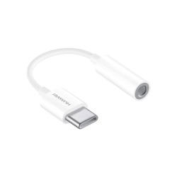Huawei CM20 - Adaptateur d'origine USB Type-C vers Jack 3.5mm - Blanc (Emballage Originale)