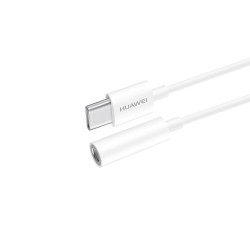 Huawei CM20 - Adaptateur d'origine USB Type-C vers Jack 3.5mm - Blanc (Emballage Originale)