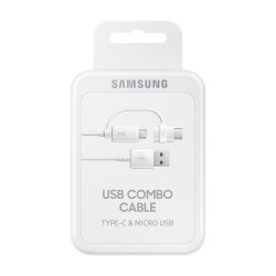 Samsung EP-DG930DWEGWW - Câble Combo Micro USB & Type C - 1.5m - Blanc (Blister)