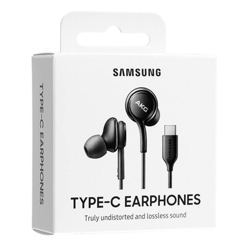 Samsung EO-IC100BBEGEU - Écouteur AKG Intra Auriculaire - Connecteur Type C, Noir, Télécommande (Emballage Originale)
