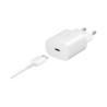 Samsung EP-TA800XBEGWW - Chargeur Secteur - Adaptateur USB Type C Fast Charge 25W & Câble USB Type C - Blanc (Emballage Original