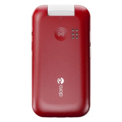 Doro 2880 4G (Clapet avec Socle de Charge, Double écran) Rouge / Blanc