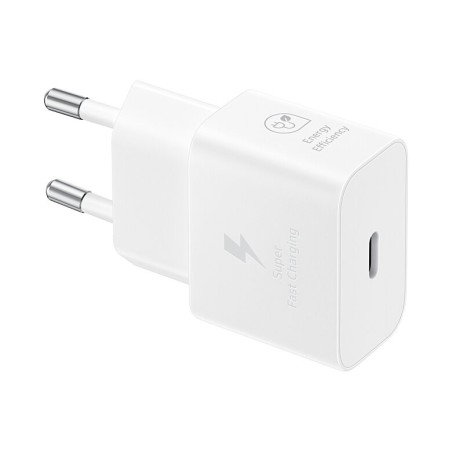Samsung EP-T2510NBE - Adaptateur Secteur USB Type-C (Charge rapide 25W) - Blanc - Emballage Original
