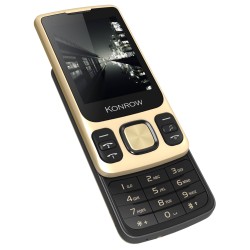 Konrow Slider - Téléphone Coulissant - Ecran 2.4'' - Double Sim - Or